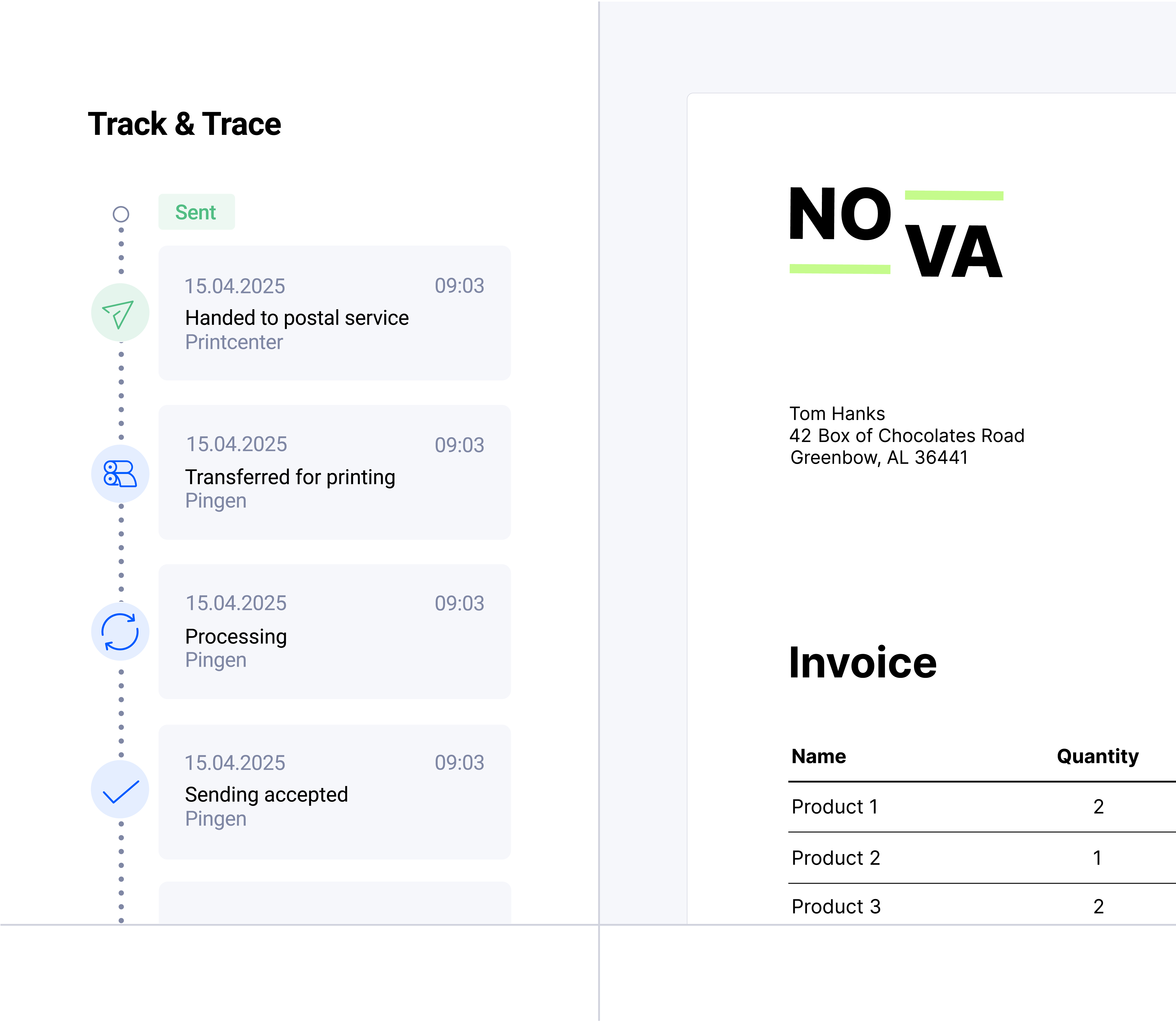 Letter tracking information in Pingen WebApp