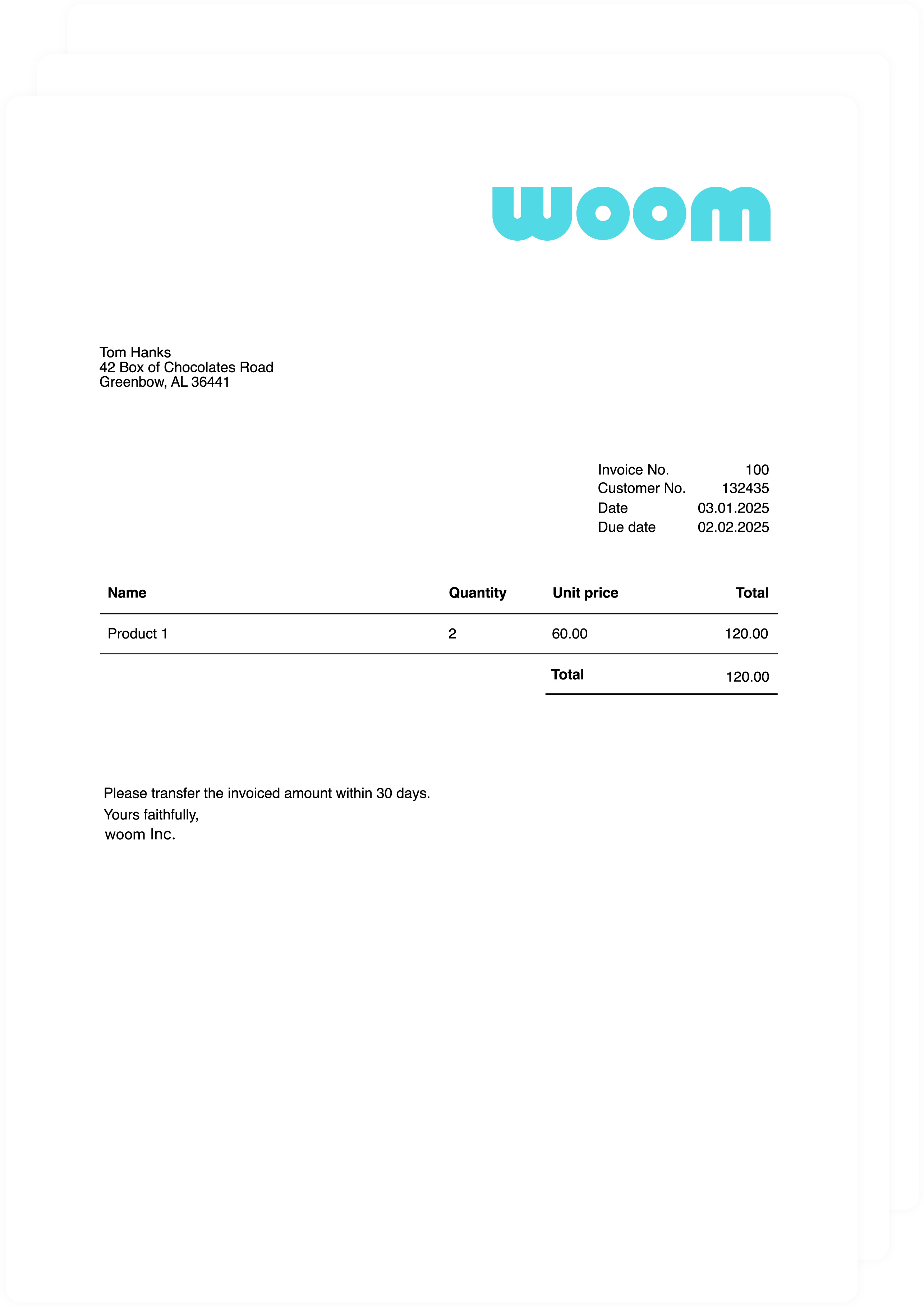 Use case bulk mailing - invoices